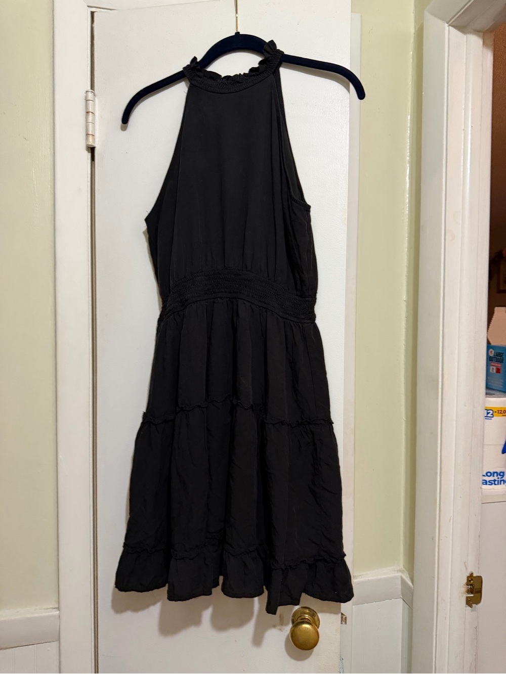 Amazon Black Halter Tiered Summer Dress